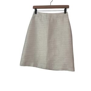 Anthropologie Paper Crown Metallic Gold and Cream Sparkle A Line Skirt Size 2